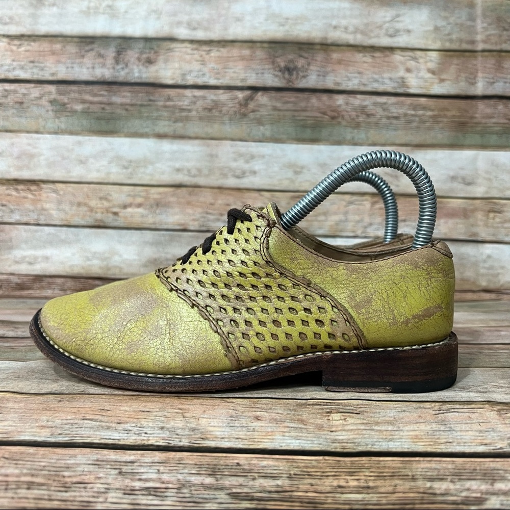 Bed Stue Yellow Leather Lace Up Shoes